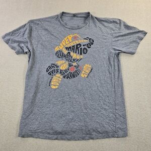 Super Mario Bros Nintendo Graphic T Shirt Gray XL Cotton Heritage